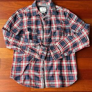 Denim & Flower Red & Blue Plaid Flannel Button-Down Shirt
